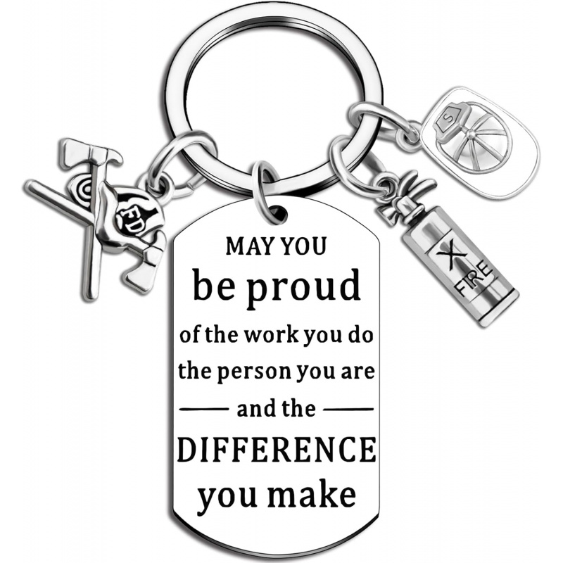Office Tech Gifts For Men - Police Firefighter Pharmacy Tech Appreciation Keychain,
