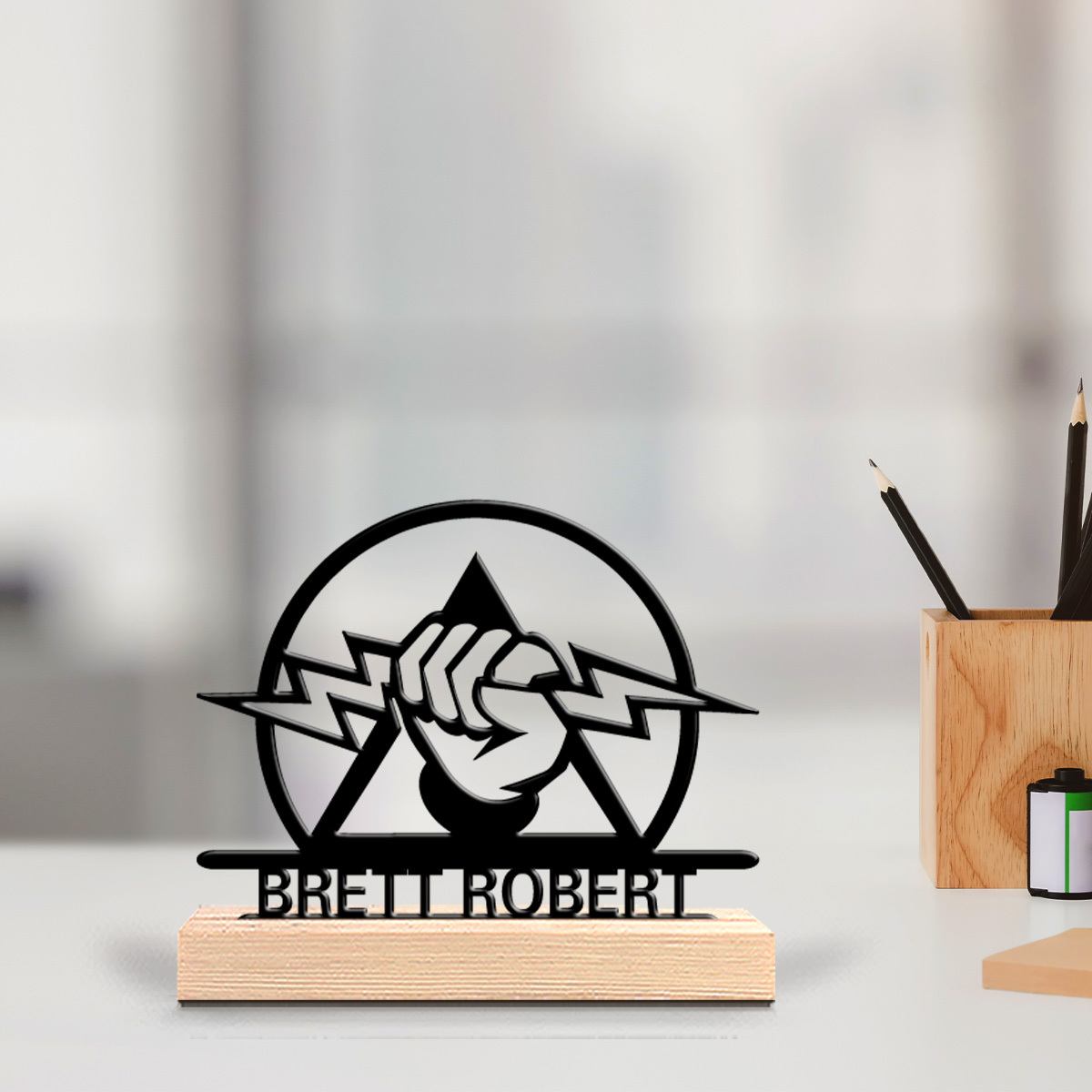 Office Tech Gifts For Men - Custom Engraved Electrical Engineer Metal Desk