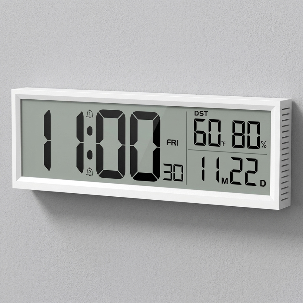 Office Tech Gadgets - Digital Alarm Clock with Temp Humidity