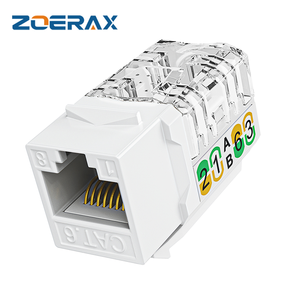 Patch Panel Cat6 - ZoeRax RJ45 Cat6/5e Slim Profile Keystone