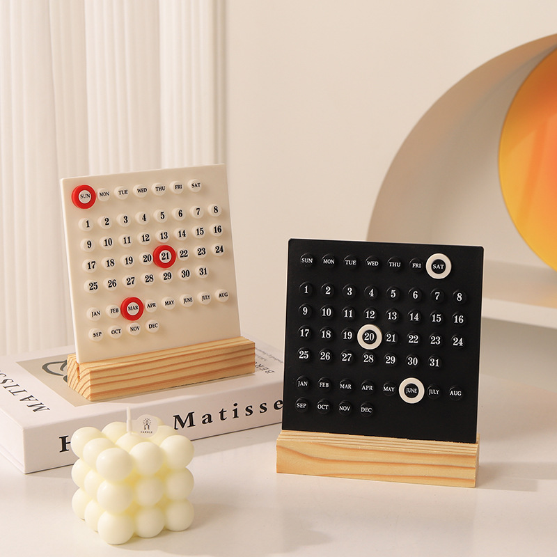 Office Tech Gadgets - Acrylic Wooden Base Handmade DIY Calendar