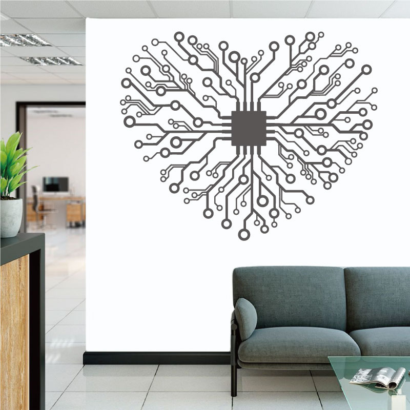 Tech Office Wall - Love Chip Tech Company Office Vinyl
