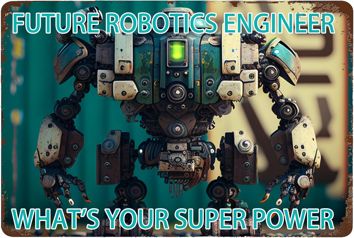 Tech Office Wall - Robotics Engineer Metal Sign - Industrial