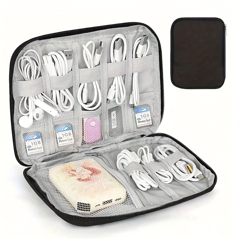Office Tech Gear - A Multi-Pocket Electronic Accessories Box -Travel