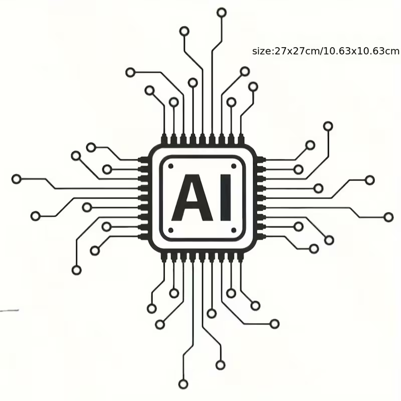 Tech Office Wall - AI Technology Circuit Board Vinyl Wall