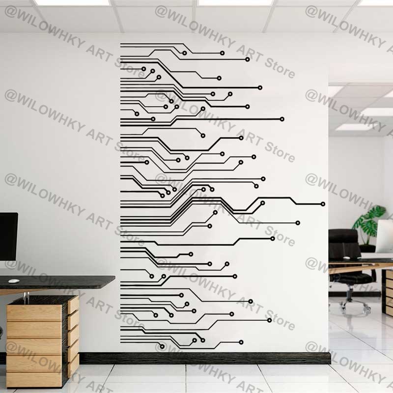 Office Technologies - Circuit Board Science Playroom Technology Vinyl