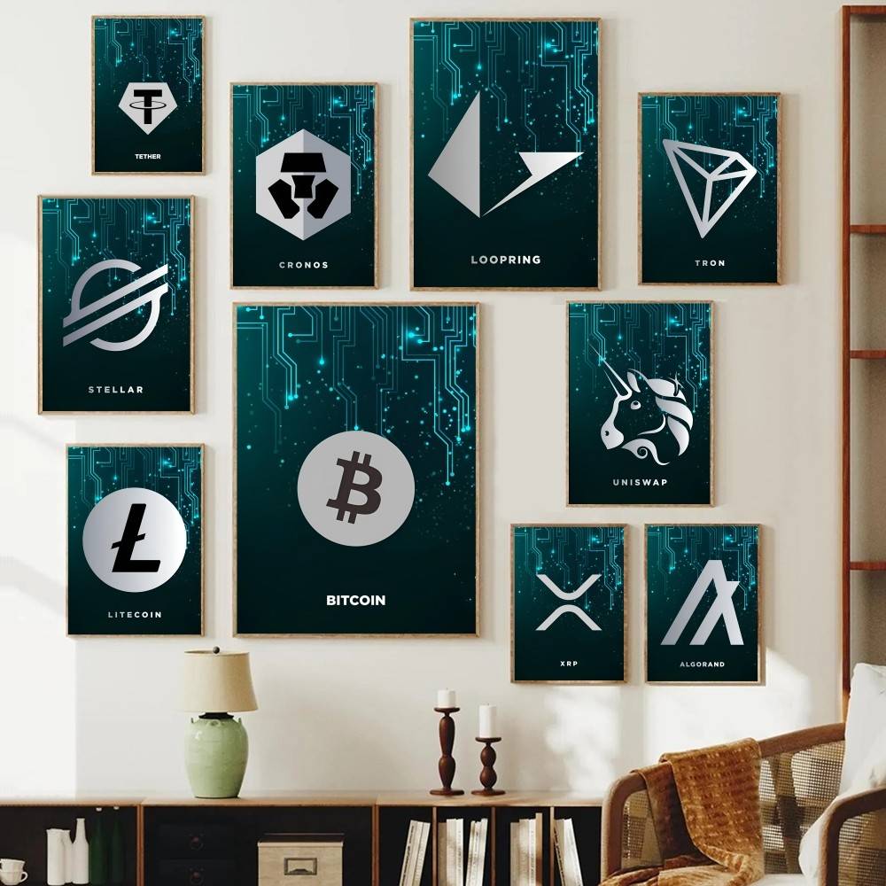 Tech Circuit Crypto Symbol Pos - огляд і ціна Tech Office Wall