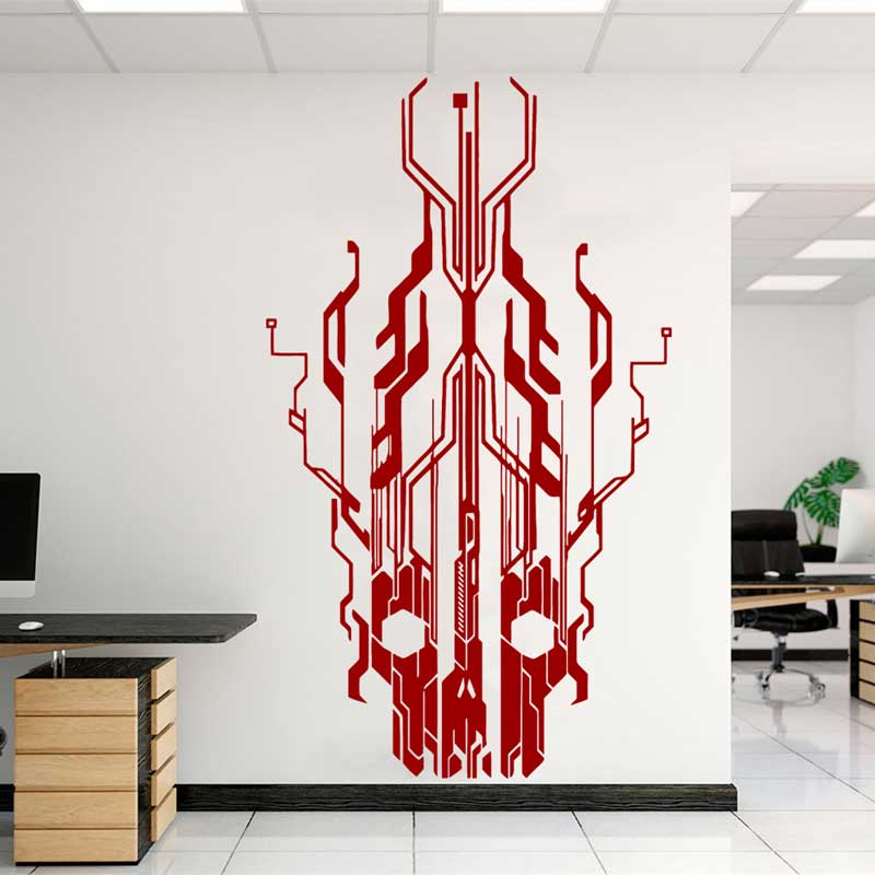 Chip Circuit Tech Skull Vinyl  - огляд і ціна Tech Office Wall