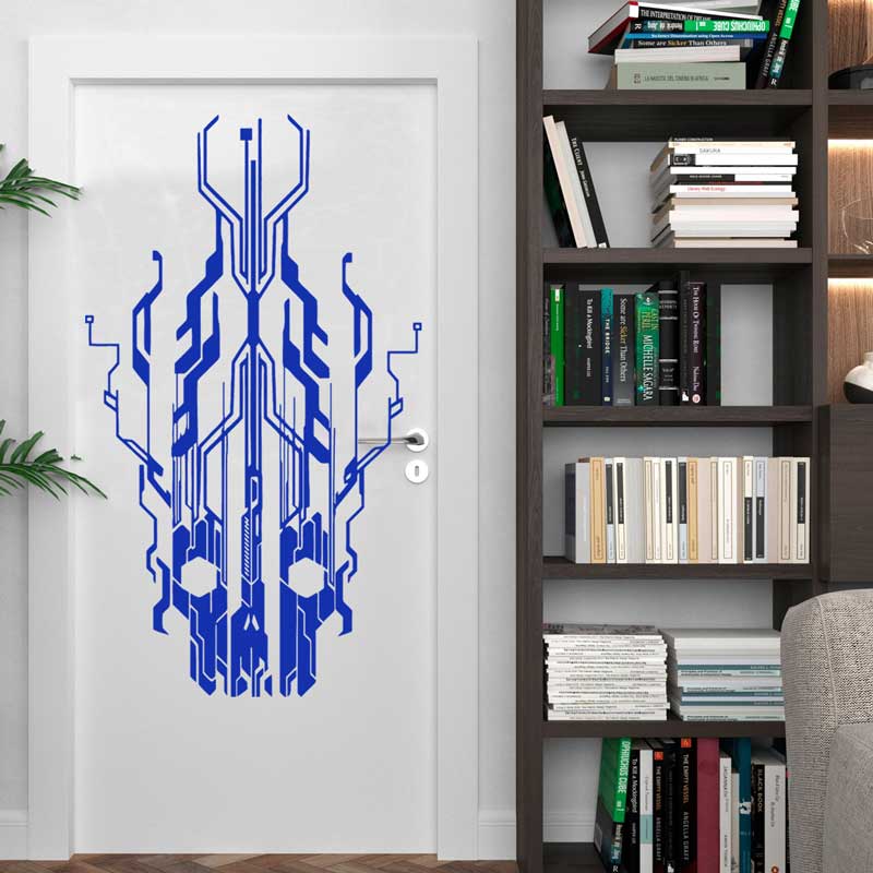 Chip Circuit Tech Skull Vinyl  - огляд і ціна Tech Office Wall