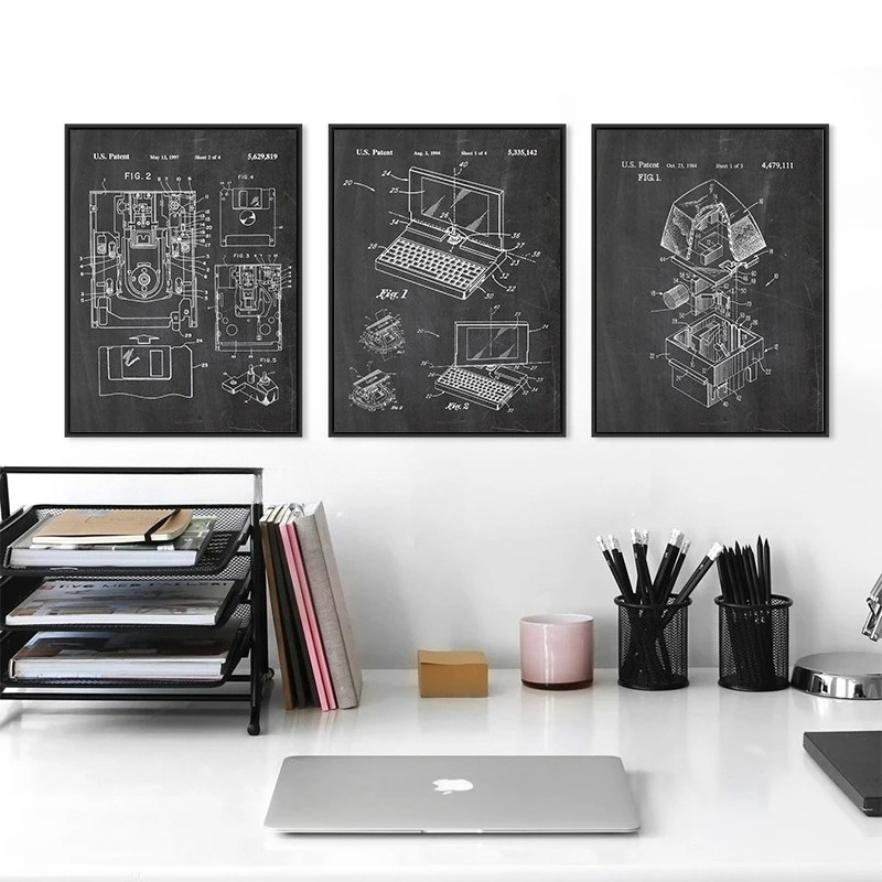 6Pcs Vintage Computer Patent W - огляд і ціна Tech Office Wall
