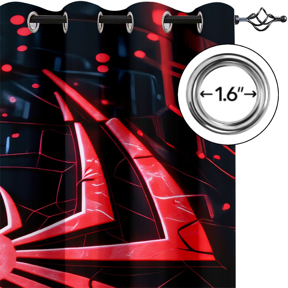 Spider Print Curtains Futurist - огляд і ціна High Tech Office Room