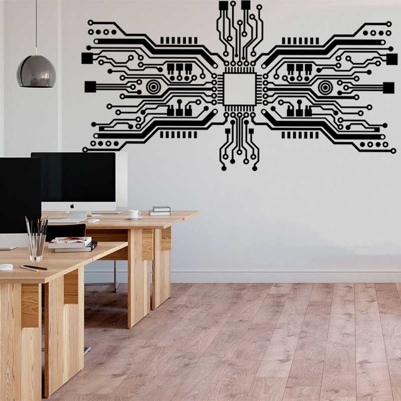 Circuit Board Chip Wall Sticke - огляд і ціна Tech Office Wall