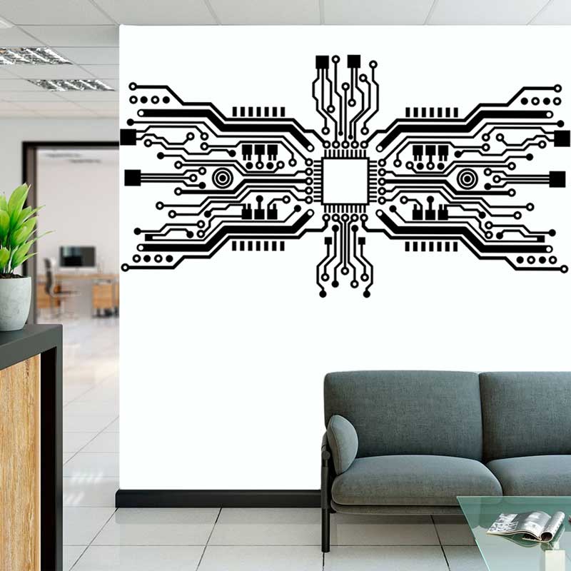 Circuit Board Chip Wall Sticke - огляд і ціна Tech Office Wall